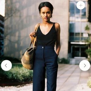 NWT Caves Collect Navy light wool high waisted pants.